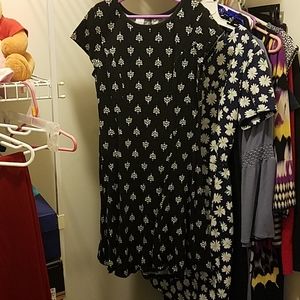 Black dress with white flower patter